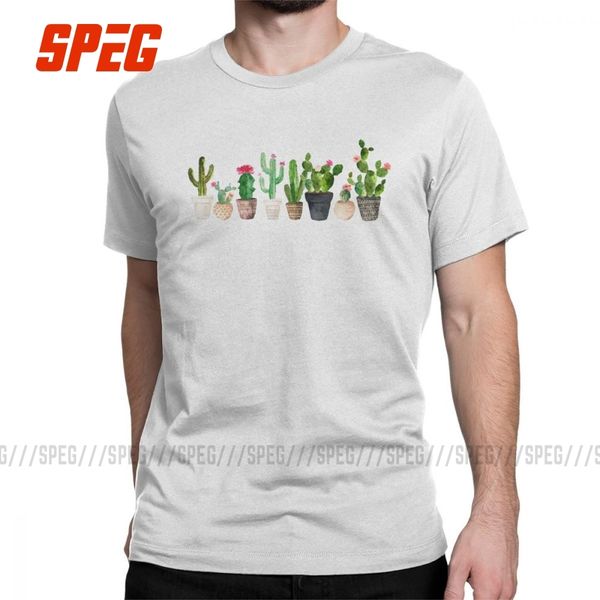 

кактус футболка man summer одежда урожай сочной ботанические кактусы природа растение футболка crew neck 100% хлопок tee shirt