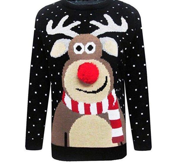 

fashion leisure style long sleeve loose fawn print sweaters knit autumn winter women clothes womens designer003, White;black