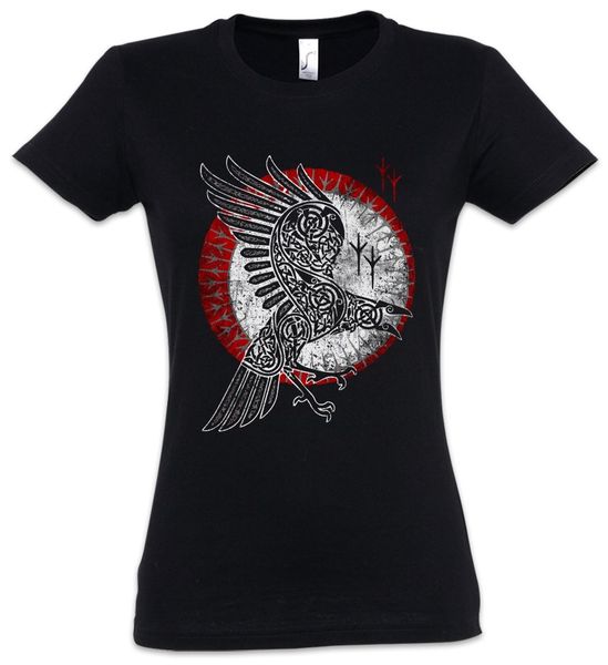 

urban backwoods norse raven women girlie t-shirt