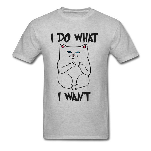 

уверенно cat kawaii дизайн хлопок футболки для мужчин i do what i want любовь день круглый воротник мультфильм отпечатанных новый tshirt boy