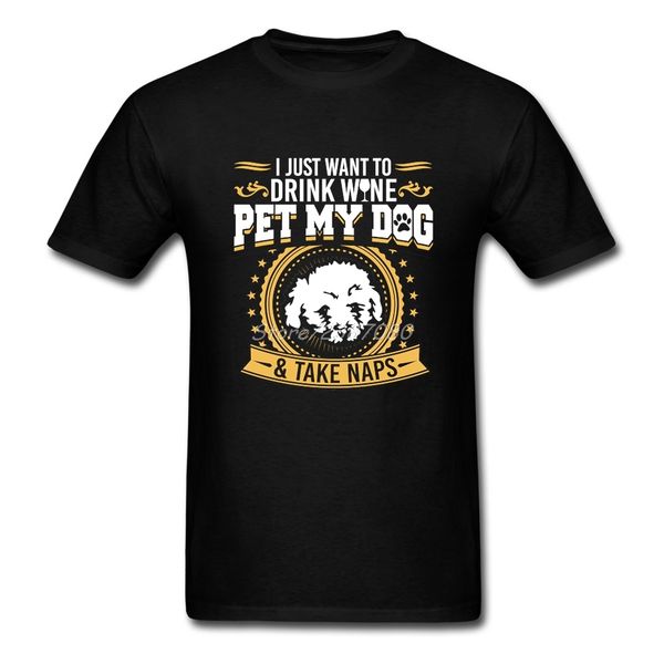 

бишон фризе pet my dog t shirt хлопок crewneck с коротким рукавом мужчины футболка поп атмосфера xxxl тенниски