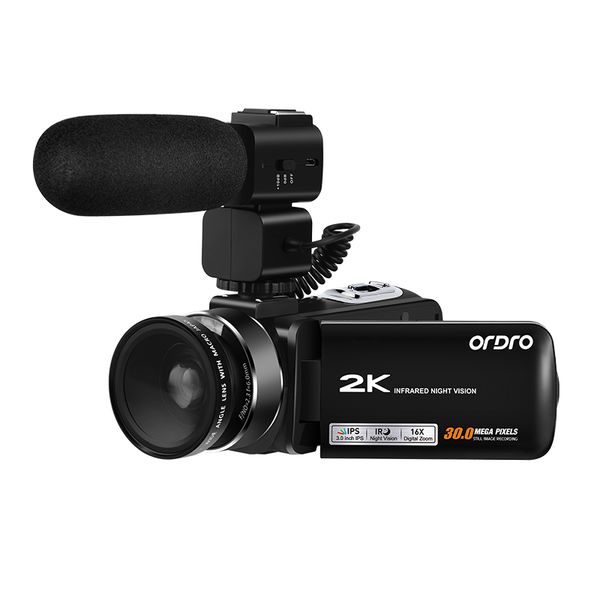 

camcorders ordro hdv-z63 2kinfrared night digital video camera vision camcorder wifi hd 1080p 30fps with remote control dual led lights