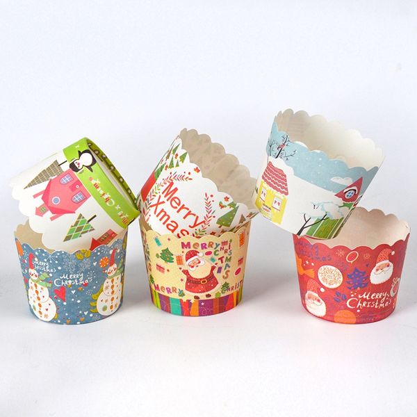 

50pcs cartoon cupcake paper cups greaseproof cute cupcake wrapper paper wedding party baking cup cupcake liners vt1634