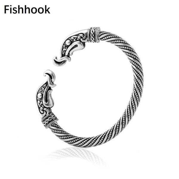 

fishhook регулируемая голова дракона antique silver цвет бронзовый браслеты браслет punk gothic viking мужчины ювелирные изделия мужской, Black
