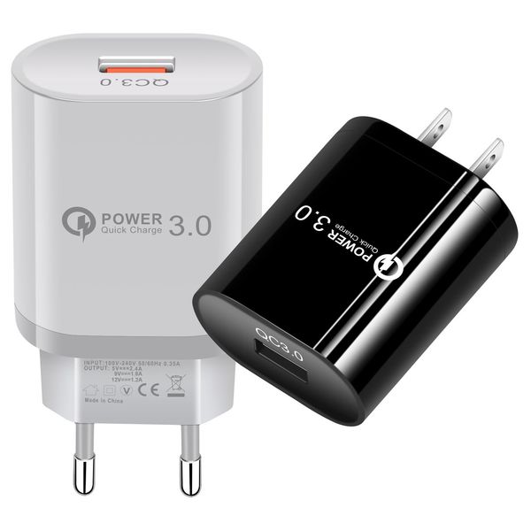 

qc3.0 single port fast charge mobile phone charger universal usb fast charg head home travel us standard plug