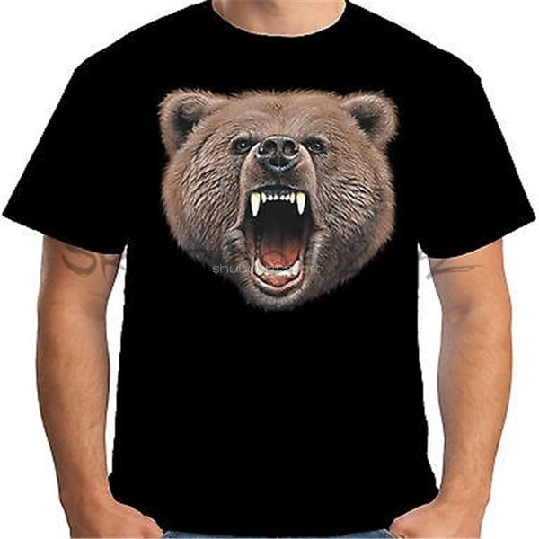 

velocitee mens bear bite t shirt big animal head face evil grizzly bad men tshirt cool casual tee shirt sbz5053