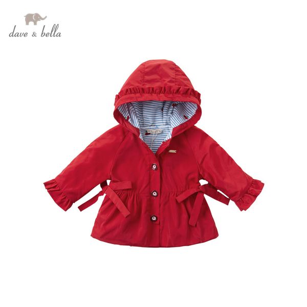 

dbs13843 dave bella autumn baby girls fashion removable bow pockets hooded coat children cute infant toddler outerwear, Blue;gray
