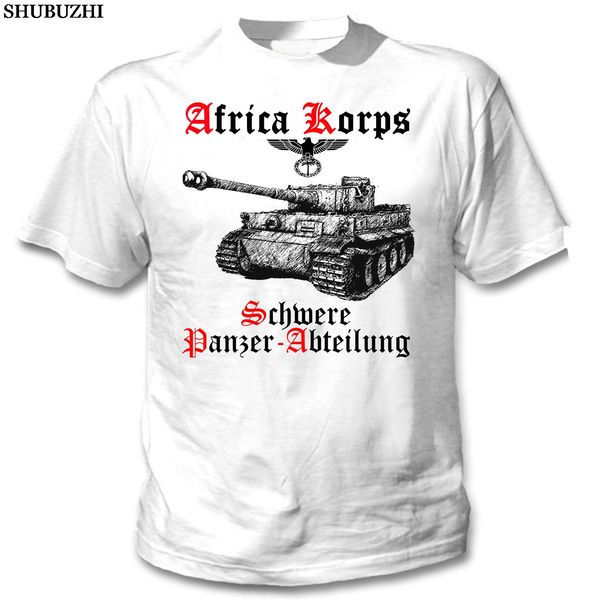 

shubuzhi new arrival men's fashion tiger panzer i africa korps wwii - new white cotton tshirt tee shirt