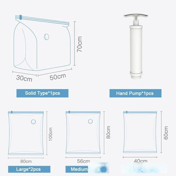 

acuum food sealers 8pcs vacuum storage bags set with hand pump for travel home bedding comforter pillows towel blanket clothes max space