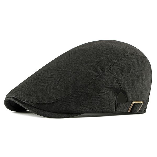 

wide brim hats cap women's autumn beret men's universal british light plate forward tide, Blue;gray