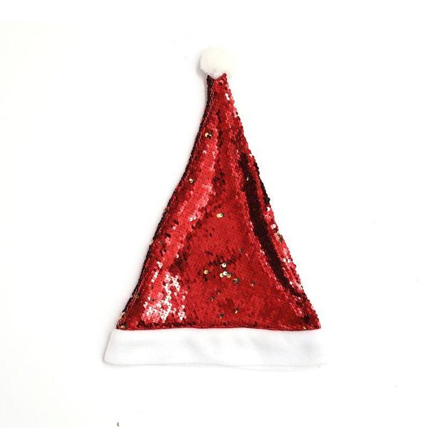 

2020 christmas santa claus sequined hat xmas holiday print dots cap gift non-woven ball caps