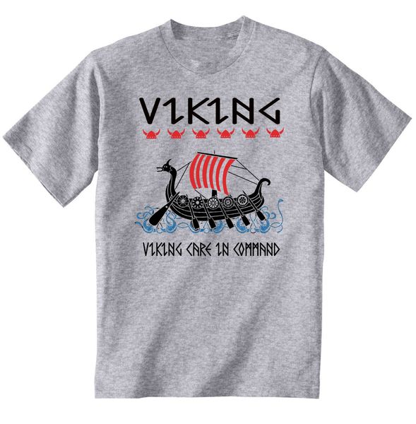 

viking ship 6 - new cotton grey tshirt