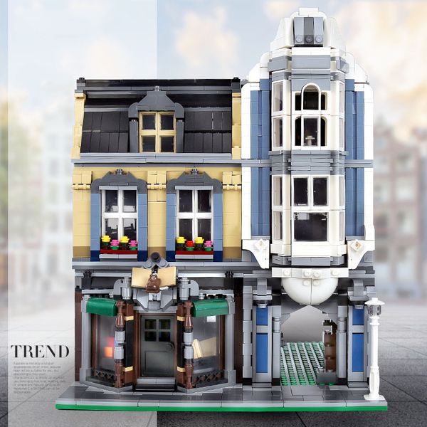 

zhegao ql0925 2687pcs creator stree view series moc bookstore building blocks bricks toys children birthday gifts