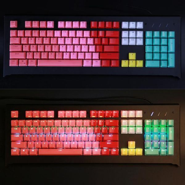 

104pcs/set clear backlight keycap cover replacement for mechanical keyboard special replacement keycap for mechanical keyboard