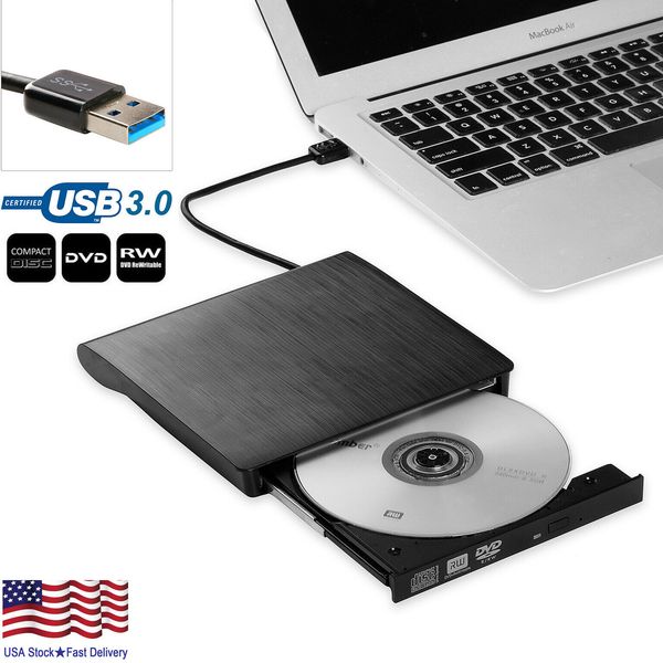 

тонкий внешний usb 3.0 dvd rw cd writer drive burner player для ноутбука pc