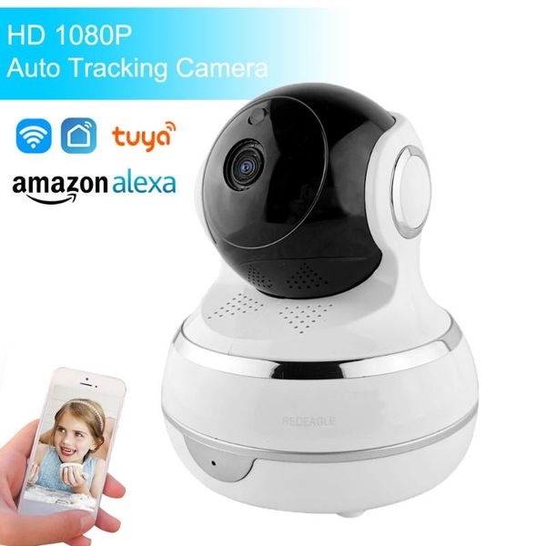 

1080p hd tuya smart life wireless ip camera two way audio auto tracking pan tilt security wifi camera