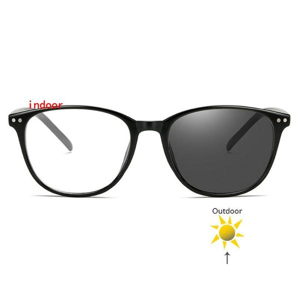 

progressive multifocal reading glasses men women pchromic presbyopic glasses retro prescription black frame fml, Silver