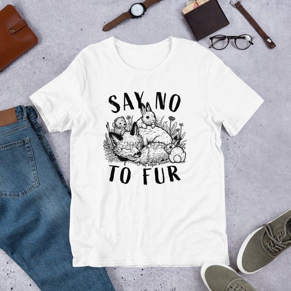 

say no to fur short-sleeve t-shirt men t shirt