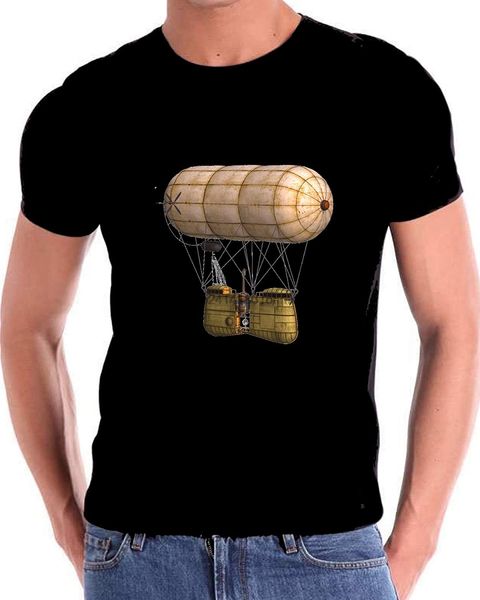 

steampunk vintage air baloon t shirt novelty gears