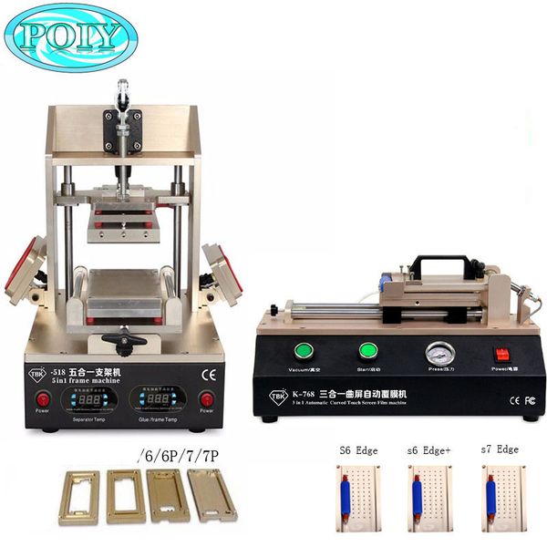 

3 in 1 tbk-768 oca film laminating machine for s6 s7 edge plus laminator for curved screen+ 5 in1 lcd separator machine