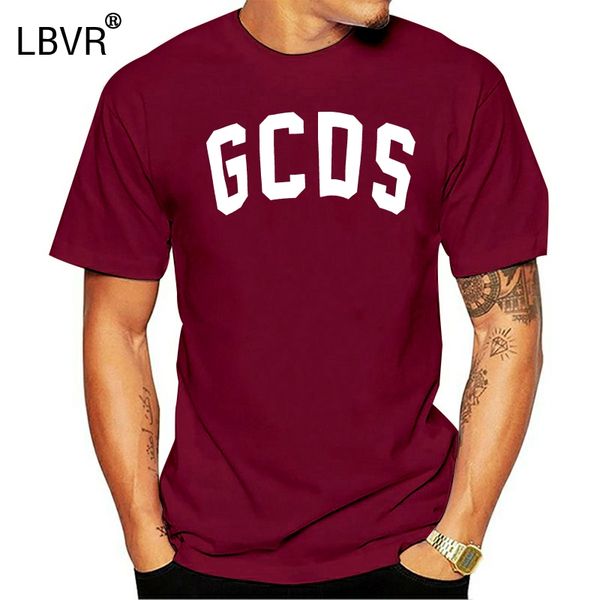 

brand logo gcds glow t-shirt mens short sleeve cotton black