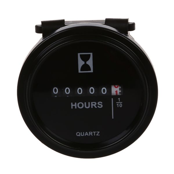 

6v-80v dc / ac round quartz hour meter gauge for boat car truck engine