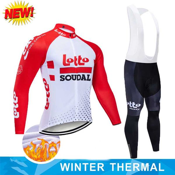 

2020 lotto winter thermal fleece cycling jersey long sleeve jerseys cycling bib pants set bike bicycle clothes, Black;blue