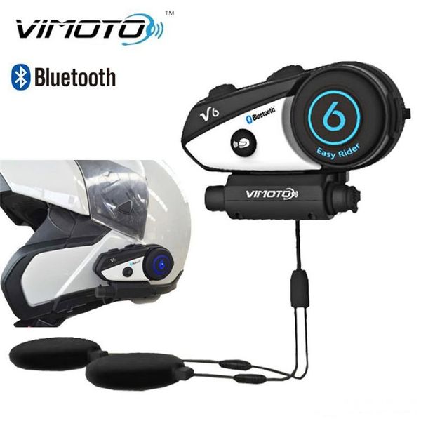 

new vimoto v6 600mah helmet bluetooth headset motorcycle multi-functional stereo headphones for cell phone and gps way radios