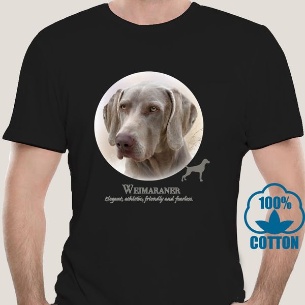 

0291d fashion cotton tee shirt fashion weimaraner dog t-shirt