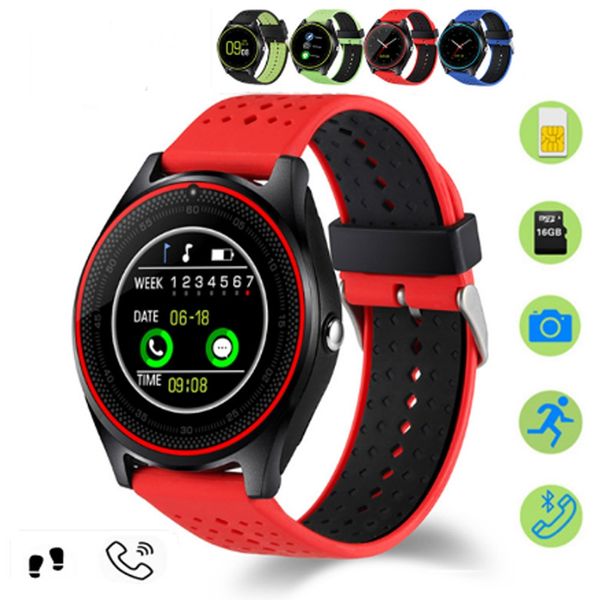 

new v9 smart watches sim intelligent mobile phone watch can record the sleep state smart watch with package