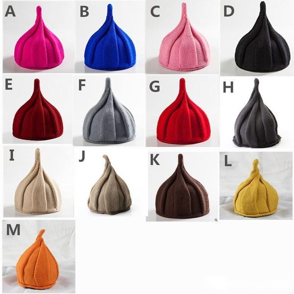 

candy color kids knitting wool hats children s windmill watermelon hats pointed candy multicolor caps ing