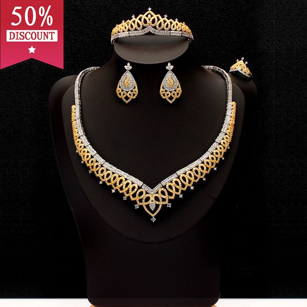 

tirim 4pcs luxury sets cubic zirconia heart shape jewelry for women wedding & engagement party middle east ing, Silver