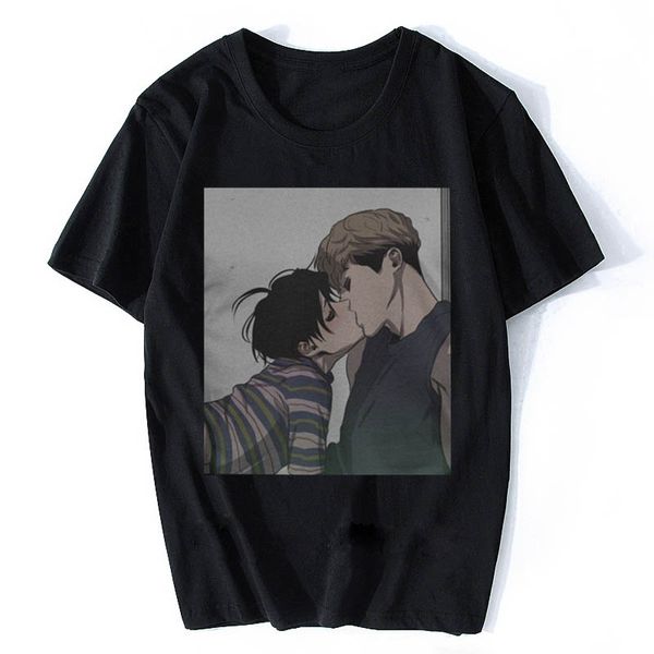 

men killing stalking sangwoo yoonbum t shirts bum korean yaoi manga clothes fashion harajuku tee shirt plus size t-shirt