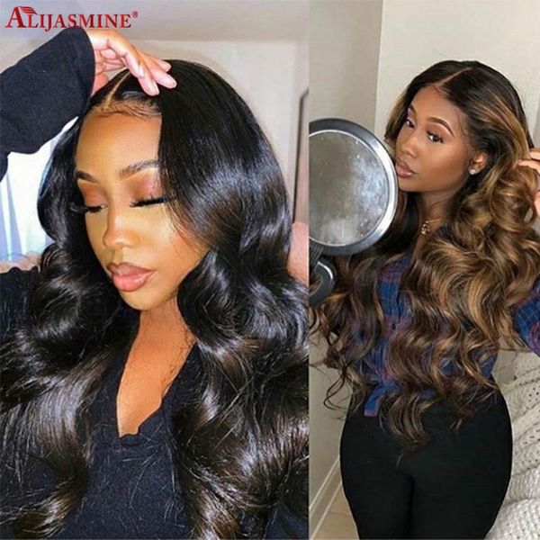 

middle part human hair wigs for women honey blonde lace front wigs brazilian body wave lace front human hair remy highlight, Black;brown