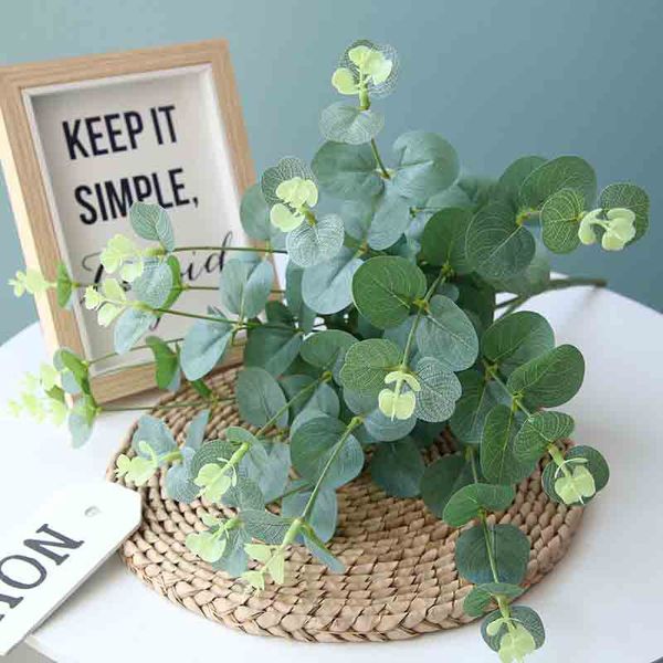

decorative flowers & wreaths 50cm silk artificial flower green eucalyptus for home decor wedding fake kwiaty sztuczne hogar dec