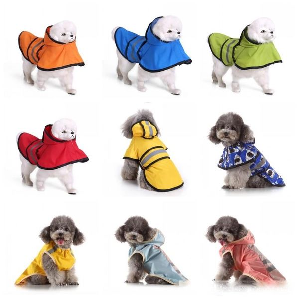 

dog raincoat large dogs poncho waterproof pet reflective light cloak camouflage raincoats various color spring 29mq h1
