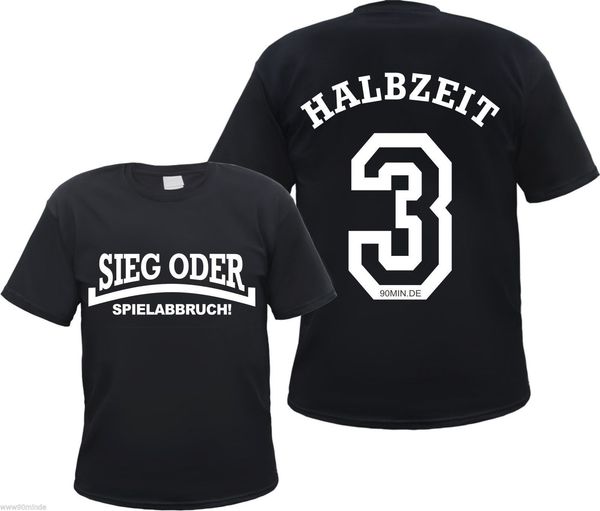 

sieg oder spielabbruch t-shirt - halbzeit s bis 3xl - schwarz/weiss - ultras stranger things design t shirt 2018 new