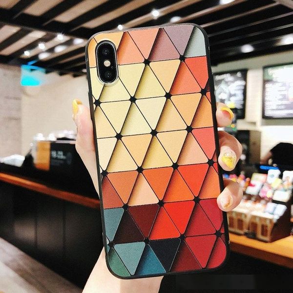 

totem flower case for iphone 6 6s 7 plus x geometric stitching soft tpu back cover phone cases for iphone 8 plus