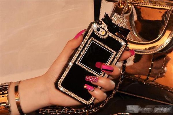 

rhinestone perfume bottle tpu protective case with opp package cover for iphone 4 4s 5 5s se 6 6s plus samsung s4 s5 s6 note 2 3 4