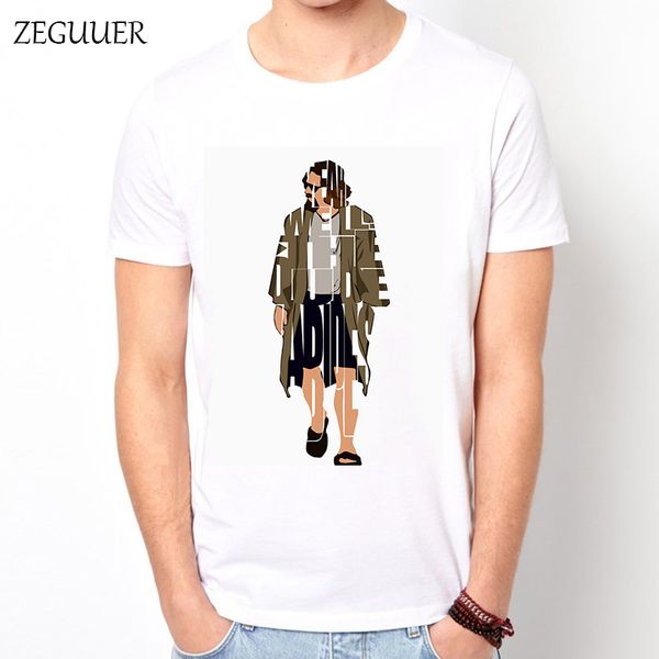 

большой лебовски классический t shirt смешные футболки лето уличная печать повседневная одежда t shirt men harajuku boyfriend подарков
