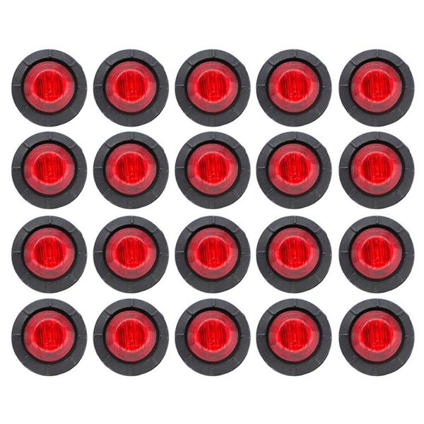 

20pcs 3/4 inch mini small round light 3led side marker smd light clearance lamp for atv trailer truck boat bus rv