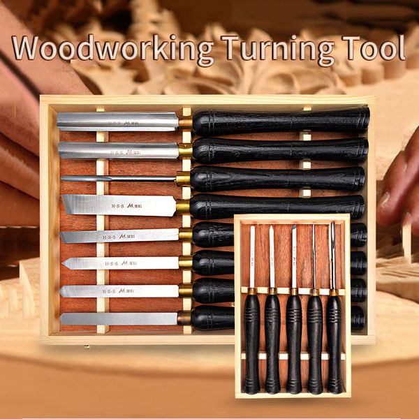 

woodworking hss lathe carving tool 5pcs 8pcs high speed steel turning tool set quality wood handle high hardnees lathe knife
