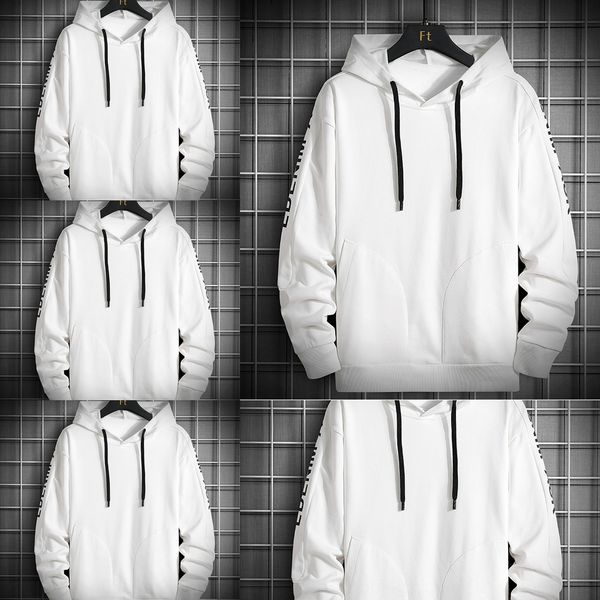 

2020 hoodie coat hoodieautumn long sleeve t-shirt men's trendy loose hooded korean style simple ins super fire hoodie sweater coat, Black