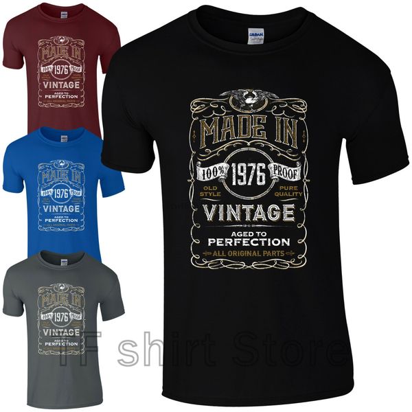 

funny print men t shirt women cool tshirt made in 1976 t-shirt born 43rd year birthday age present vintage funny mens gift