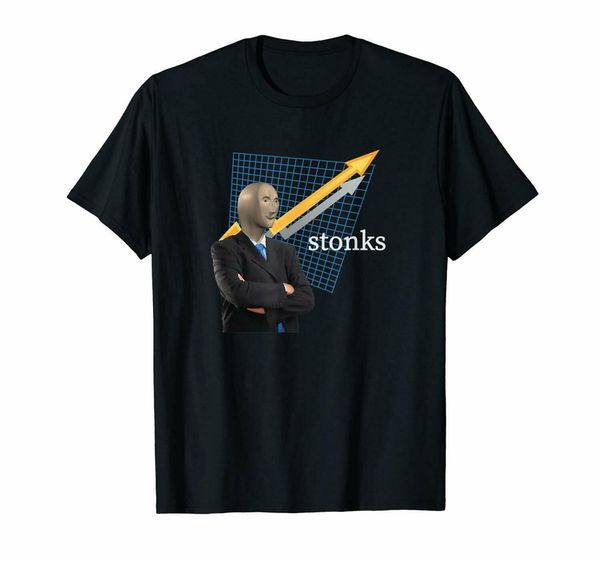 

stonks meme man смешной stock trader рынка смешной черный t-shirt s-3xl новый мужской смешной tee shirt