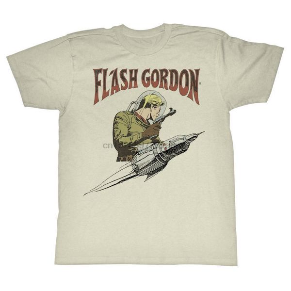 

flash gordon men short sleeve t-shirt natural flash rocket cartoon t shirt men new fashion tshirt top