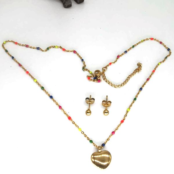 

valentine's day earrings pendant simple temperament love dripping oil color suit, Silver