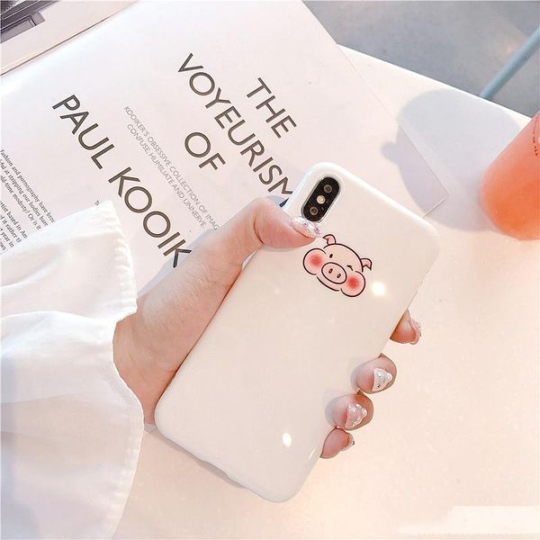 

cute cartoon pig suitable for apple 11pro x phone case iphone8plus creative xsmax soft xr female 7p