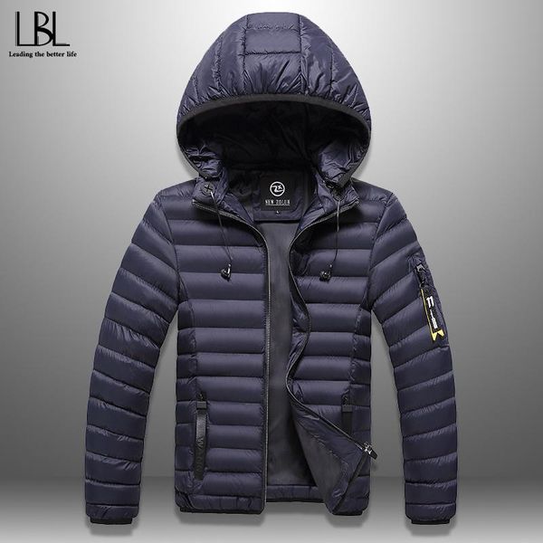 

men s winter jacket with headphones casual thick hooded coat warm men winter coat windproof hat detachable padded overcoat homme, Black