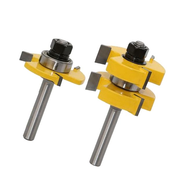 

2pcs tongue and groove router bit - 8mm/5/16'' shank, 46mm dia ,hard alloy